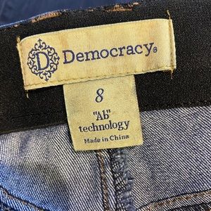 Democracy Skinny Jeans with “Ab” Technology. Worn once. Size 8.